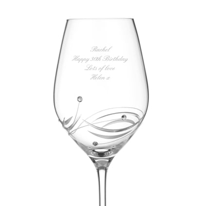 Spiral Diamante Crystal Wine Glass With Swarovski Elements Spiral Diamante Crystal Wine Glass With Swarovski Elements