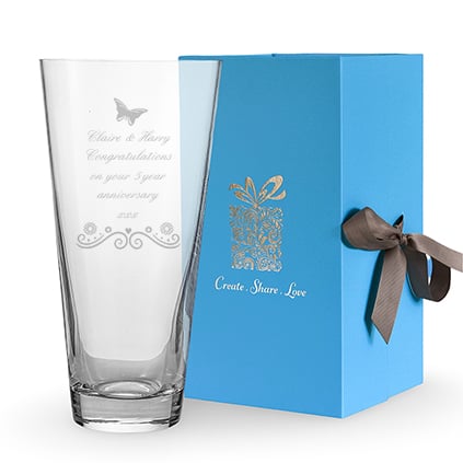 Personalised Butterfly Conical Vase Personalised Butterfly Conical Vase