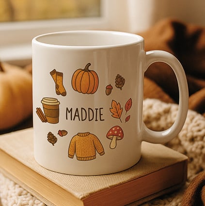 Personalised Autumn Icons Mug Personalised Autumn Icons Mug