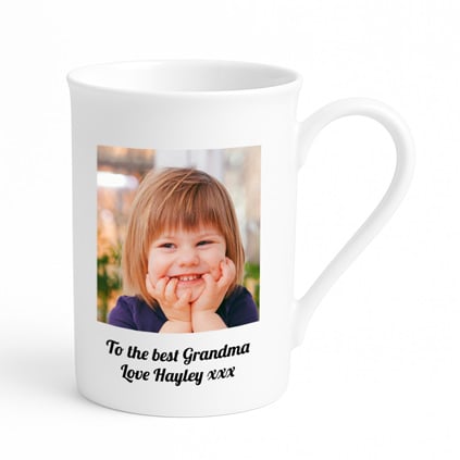 Photo Upload Bone China Mug With Message Photo Upload Bone China Mug With Message