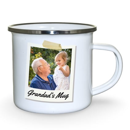 Personalised Polaroid Photo Enamel Mug Personalised Polaroid Photo Enamel Mug