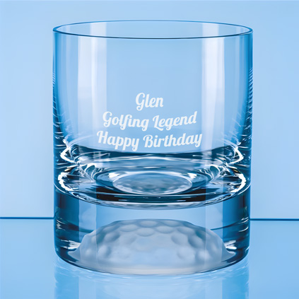 Personalised Golf Ball Base Whisky Glass Personalised Golf Ball Base Whisky Glass