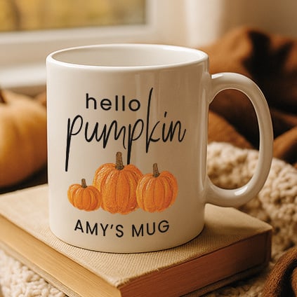 Personalised Hello Pumpkin Mug Personalised Hello Pumpkin Mug