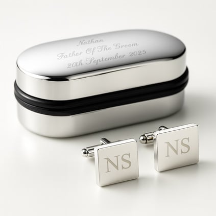 Silver Personalised Cufflinks Silver Personalised Cufflinks