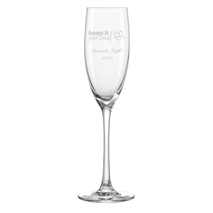 Logo Engraved Champagne Flute Branded Promotional Gift Logo Engraved Champagne Flute Branded Promotional Gift