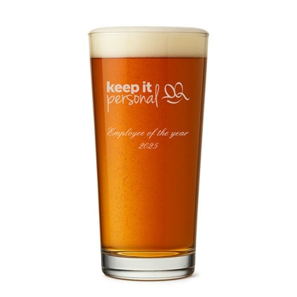 Logo Engraved Straight Pint Glass Branded Promotional Gift Logo Engraved Straight Pint Glass Branded Promotional Gift