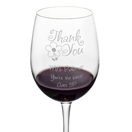 Personalised Wine Glass - Thank You