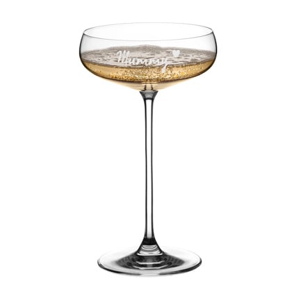 Personalised Luxury Glass Champagne Saucer For Her