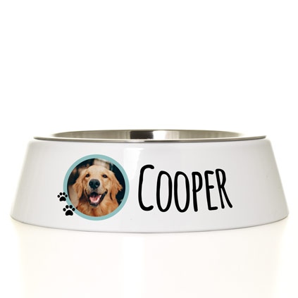 Personalised Photo Upload Dog Bowl With Stainless Steel Insert