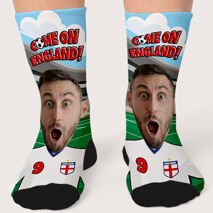 Personalised Photo Upload England Football Socks