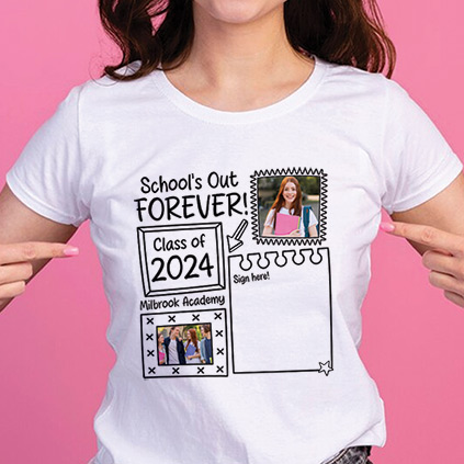 Personalised School's Out Sign Here T-Shirt
