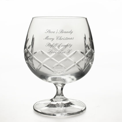 Personalised Lead Free Crystal Brandy Glass