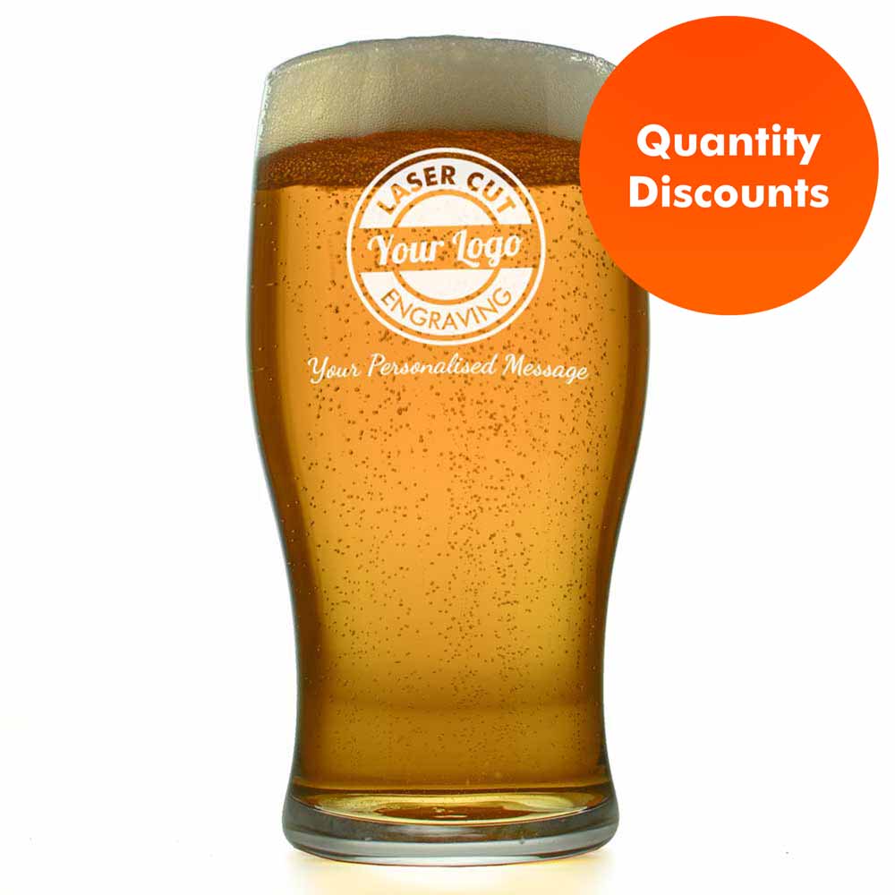 Logo Engraved Personalised Pint Glass