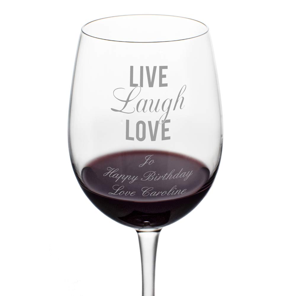 Download Personalised Live Laugh Love Wine Glass