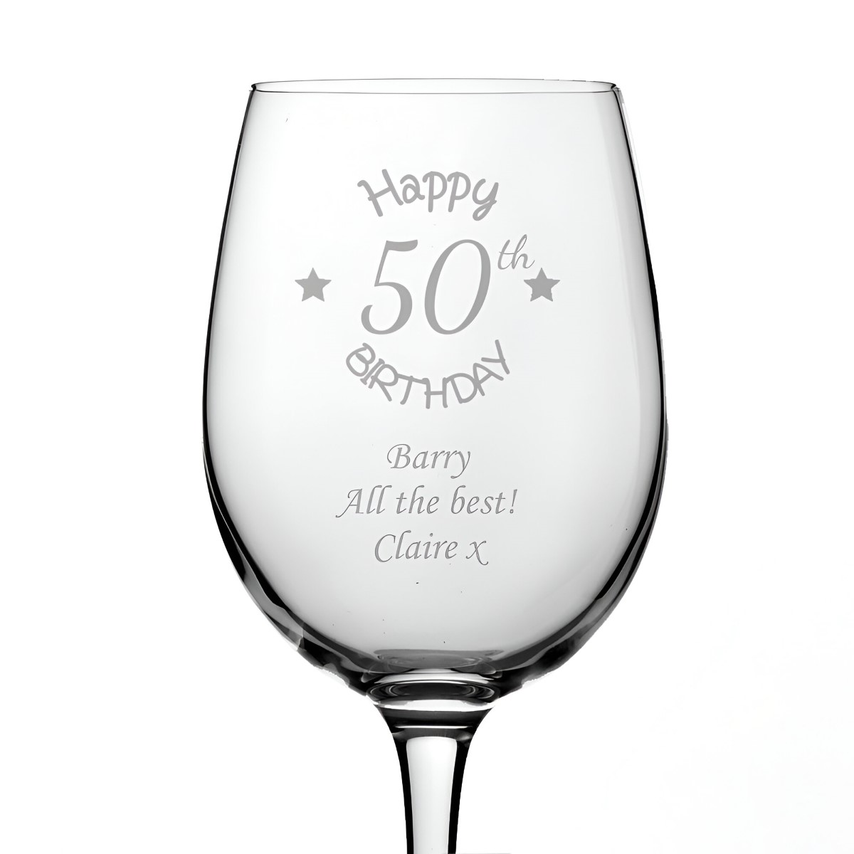 Personalised 50th Birthday Wine Glass