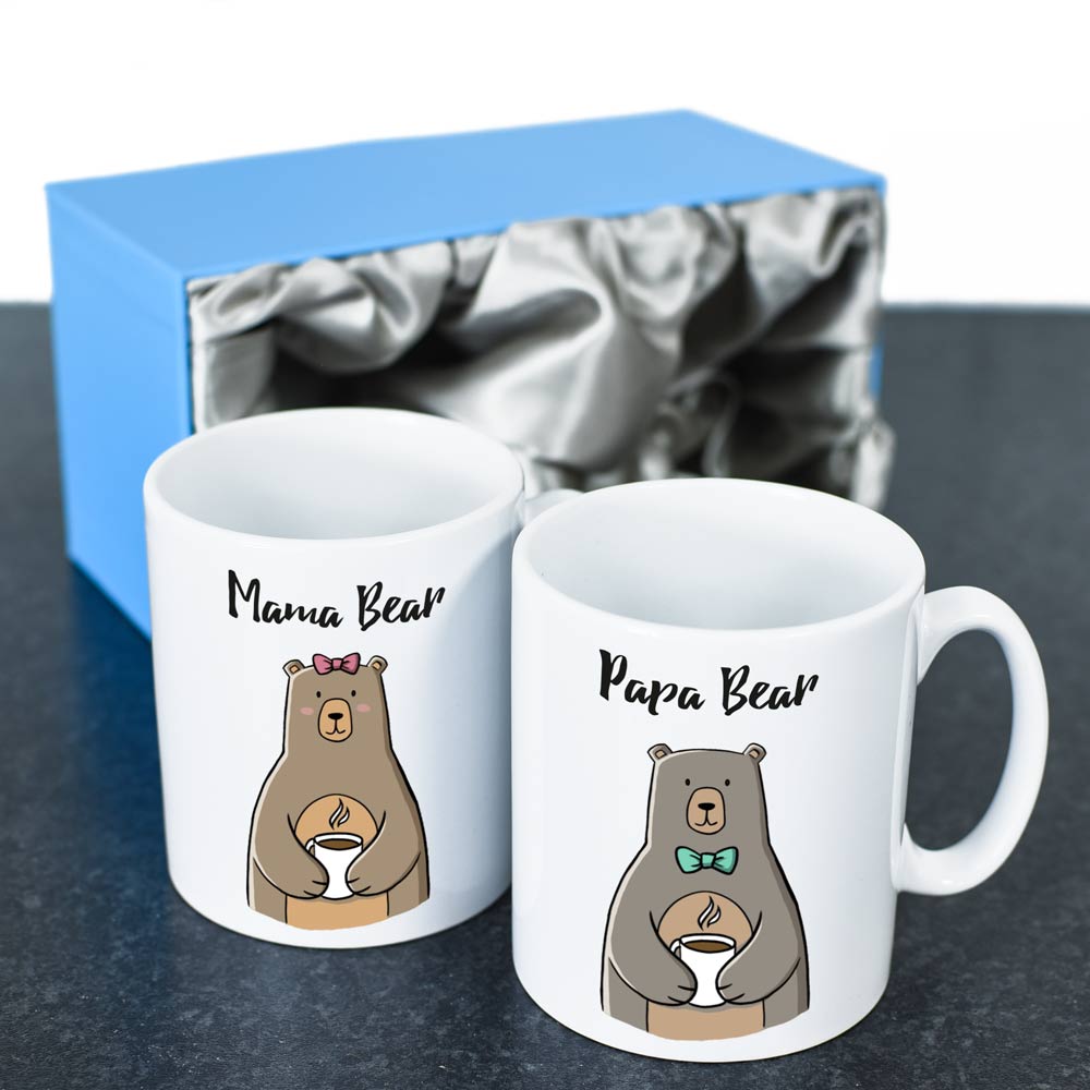 Personalised Mama And Papa Bear Mug Set Personalised Mama And Papa Bear