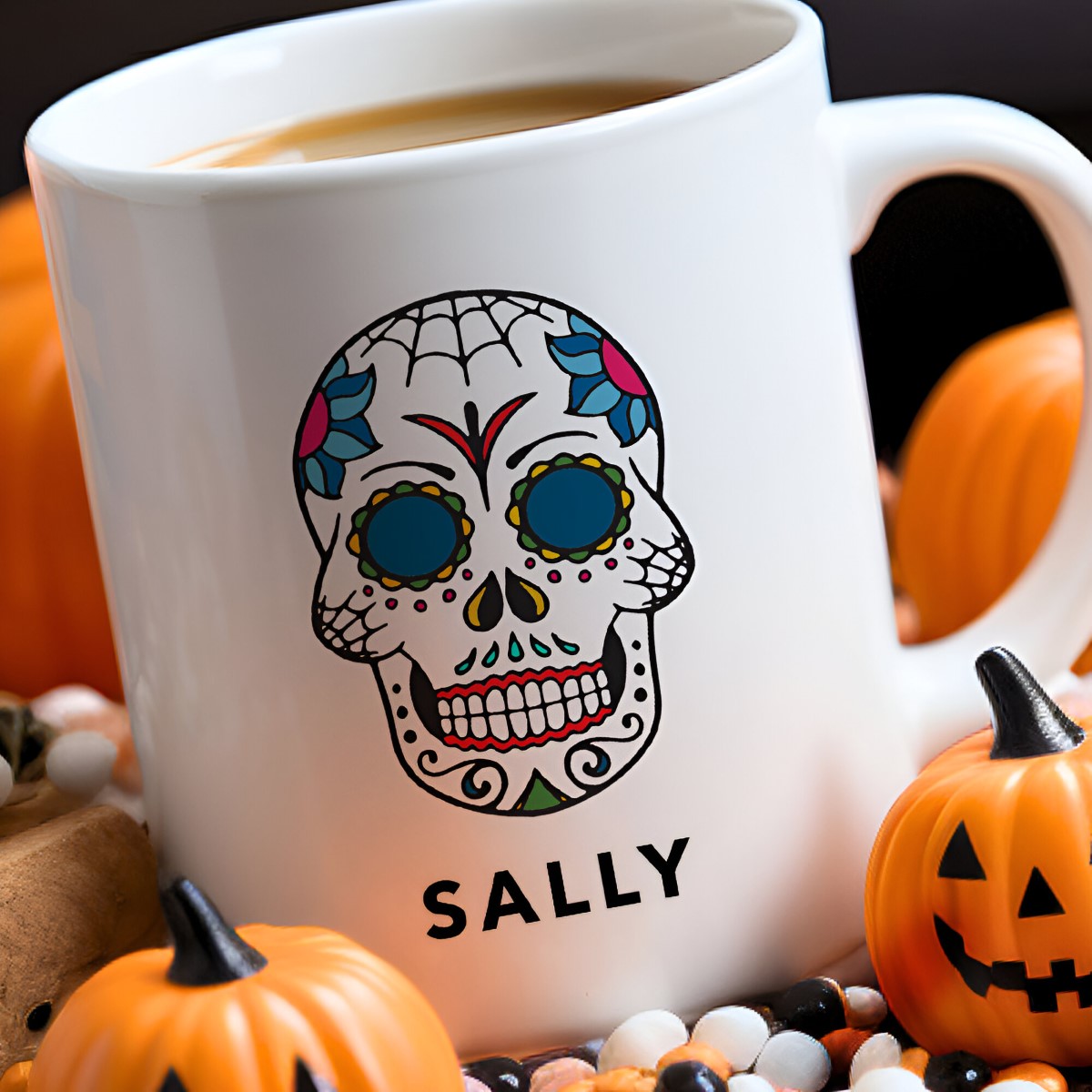 Halloween Skull Mug | Personalised Halloween Mug