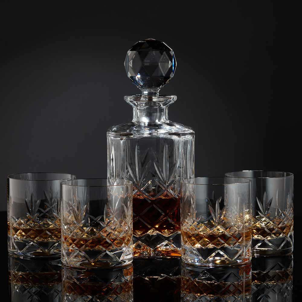 Personalised 24 Lead Crystal Heavyweight Mayfair Decanter Set 7425