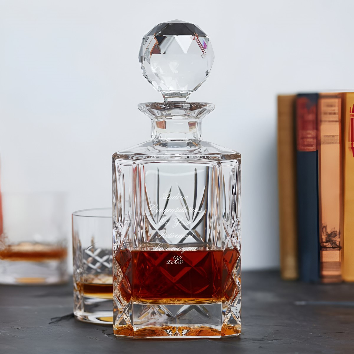 Personalised 24 Lead Crystal Heavyweight Mayfair Decanter Set