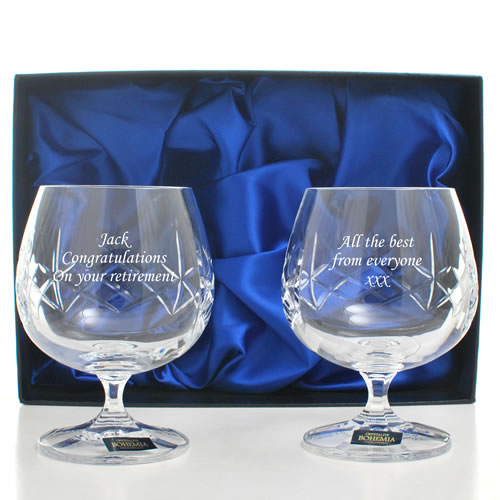 Personalised Brandy Glass Set Including Gift Box
